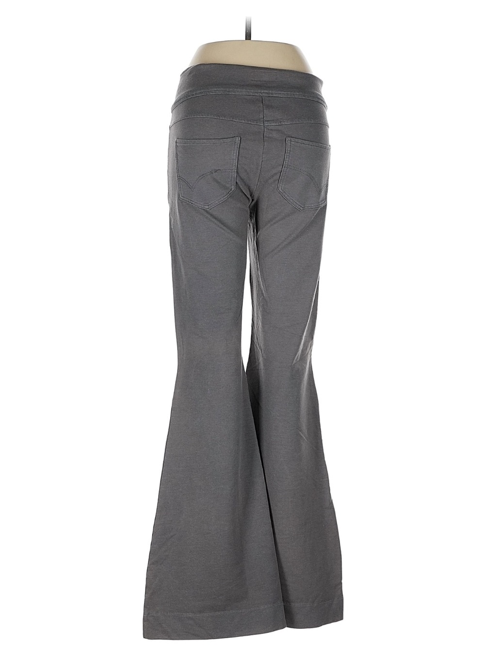 Women's Gray Boot Cut Flare Pants - Stretch Waist - Picture 2 of 5